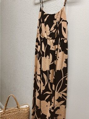 a new day Black and Beige Floral Maxi Dress